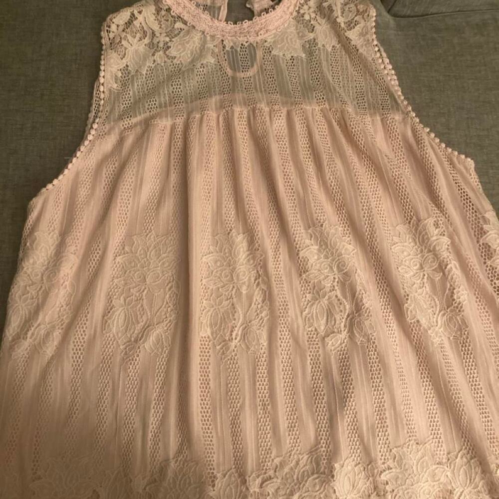Pink lace babydoll dress with